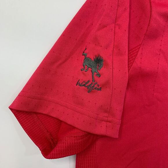 Oakley Polo Shirt Mens Medium Pink Regular Fit Quarter Zip Wildfire Golf Course - Picture 4 of 8